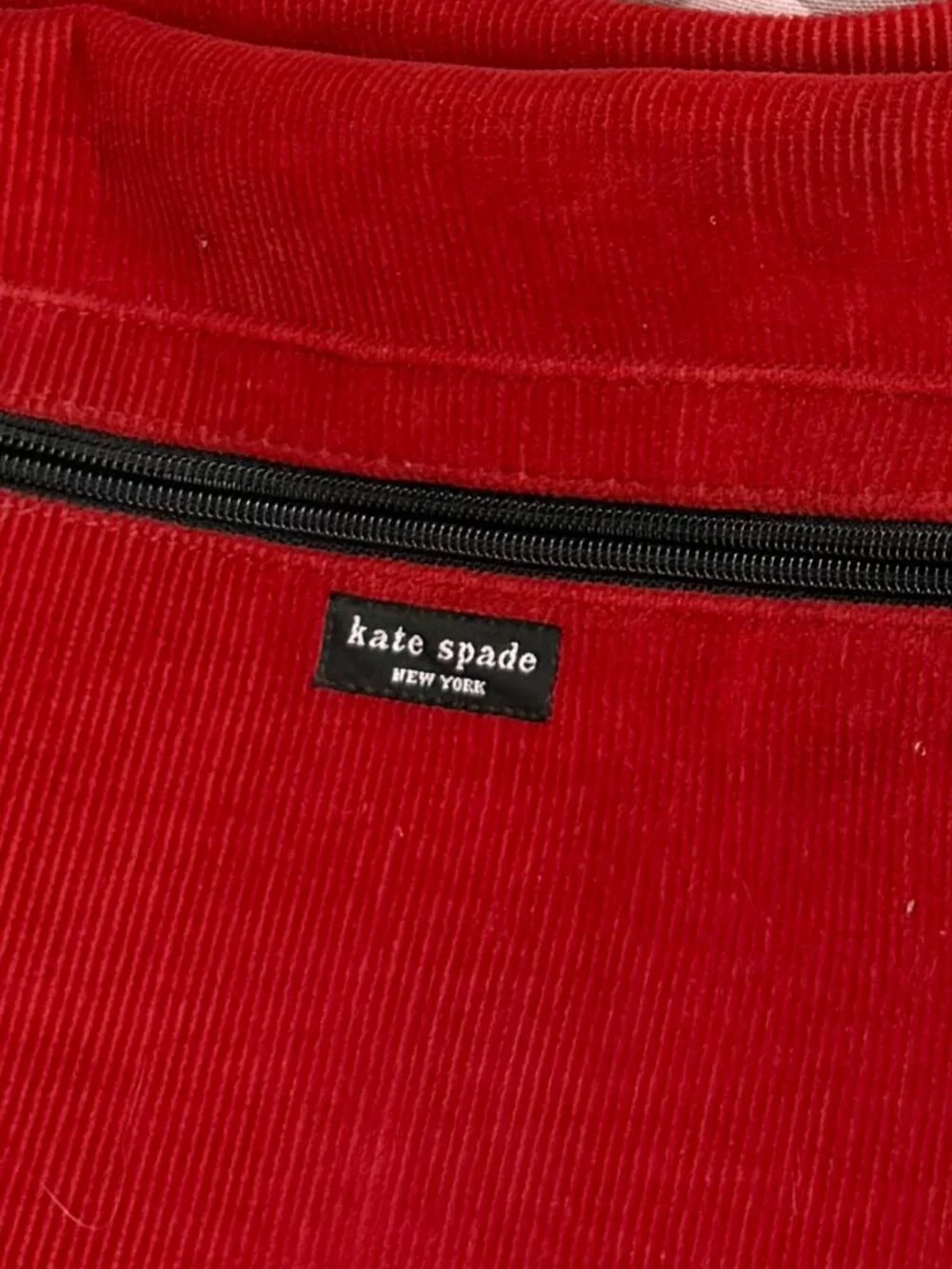 Kate Spade Red Corduroy Dog Carrier